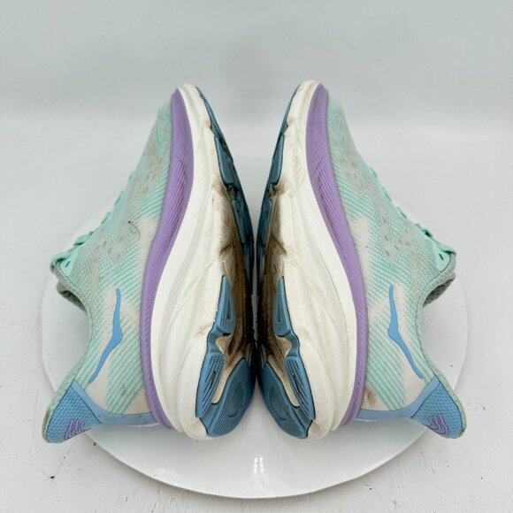 Hoka One One W Clifton 9 Women Size 9B 1127896 SOLM Sunlit Ocean Lilac Mist Shoe - Picture 6 of 11